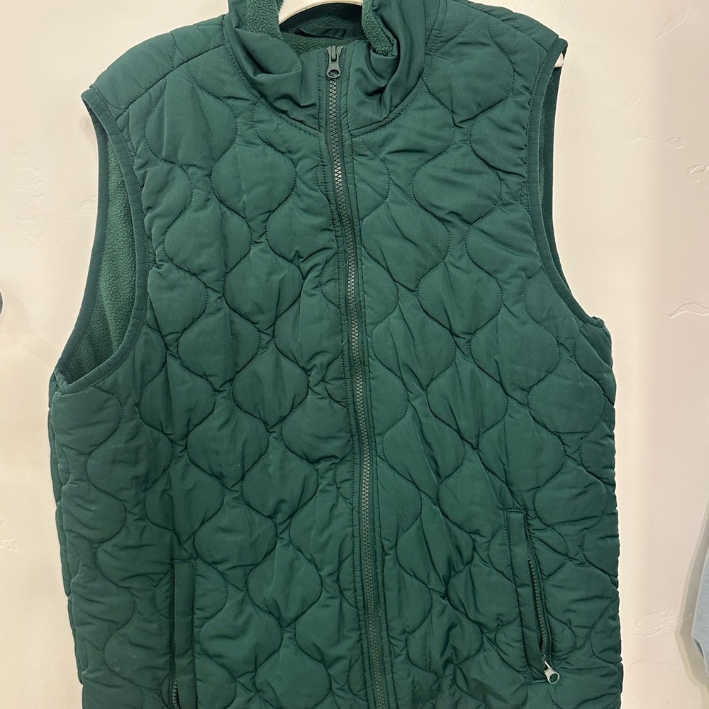 Green puffer vest
